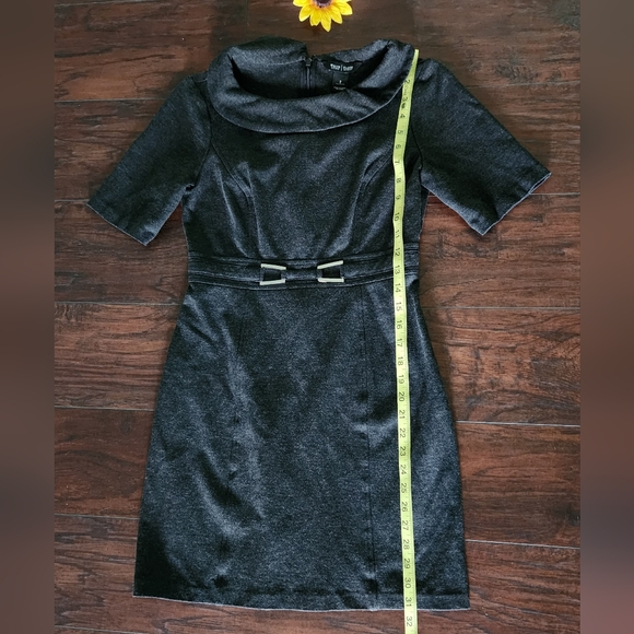 WHITE HOUSE BLACK MARKET GRAY PETER PAN COLLAR DRESS 👗 - Picture 5 of 7